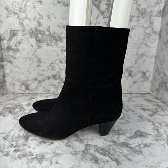 Isabel Marant Womans Dyna Ankle Boots Size 37/US 7 Black Velvet Calfskin Suede - Picture 3 of 8